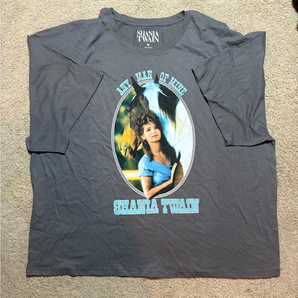 Unisex cotton 3X grey Shania Twain tee